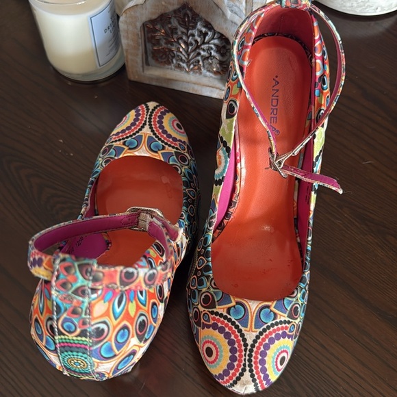 ANDREA FENZI Women's Multicolor Patterned Heels - Picture 7 of 9
